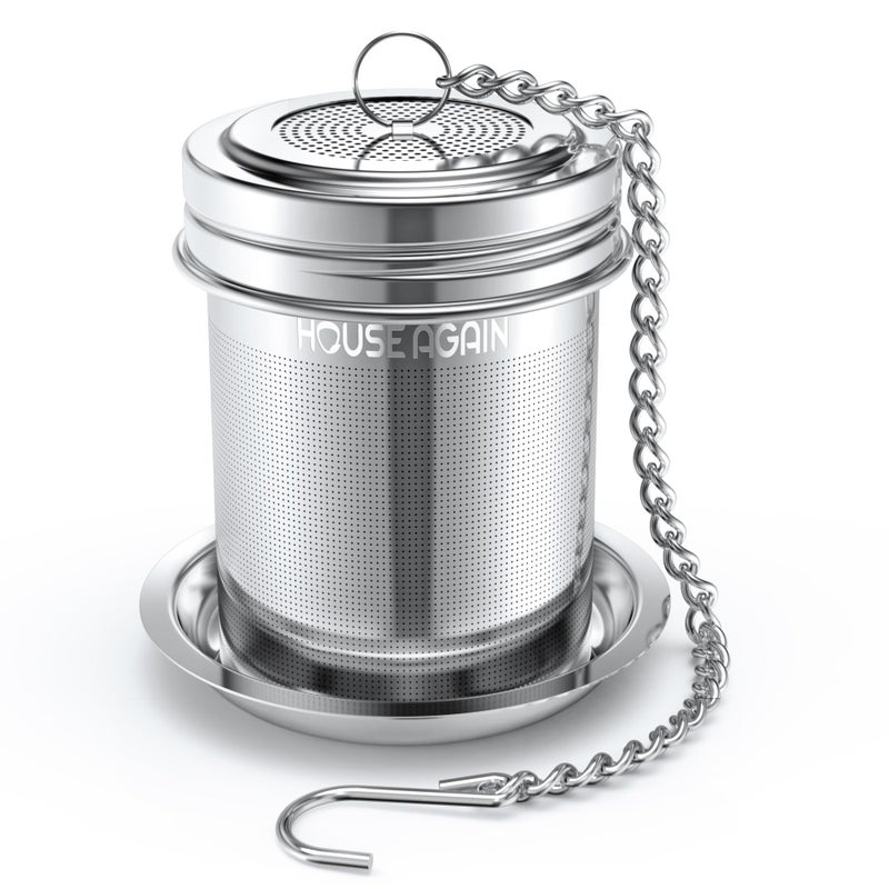 House Again Tea Infuser  Extra Fine Mesh Tea Strainers for Loose Tea  18/8 Stainless Steel Tea Strainer with Extended Chain Hook  Tea Steeper for Brew Tea  Spices & Seasonings  for Single Cup - Image 1